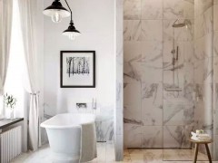 白色大理石浴室墙面 地面装饰