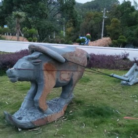 动物雕刻 园林摆设石雕 牛