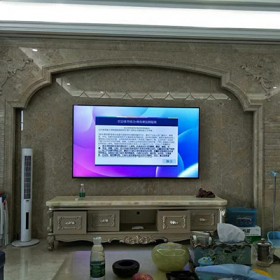 大理石罗马柱装饰电视背景墙