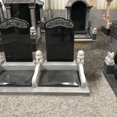 欧式墓碑雕刻 西式黑色石碑出口产品