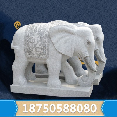 福建大型石雕厂 石头大象图片大全 白麻石大象价格 可来图定制