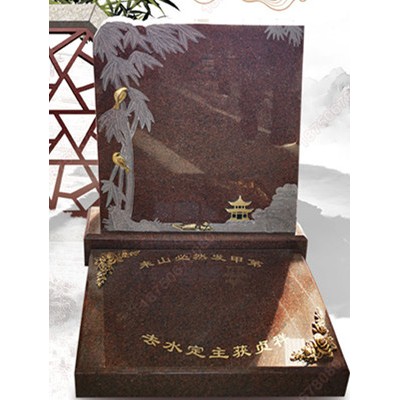 印度红艺术墓碑 竹子图案雕刻 福建惠安老师傅工艺