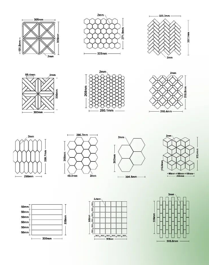 大理石马赛克的一些常规图案